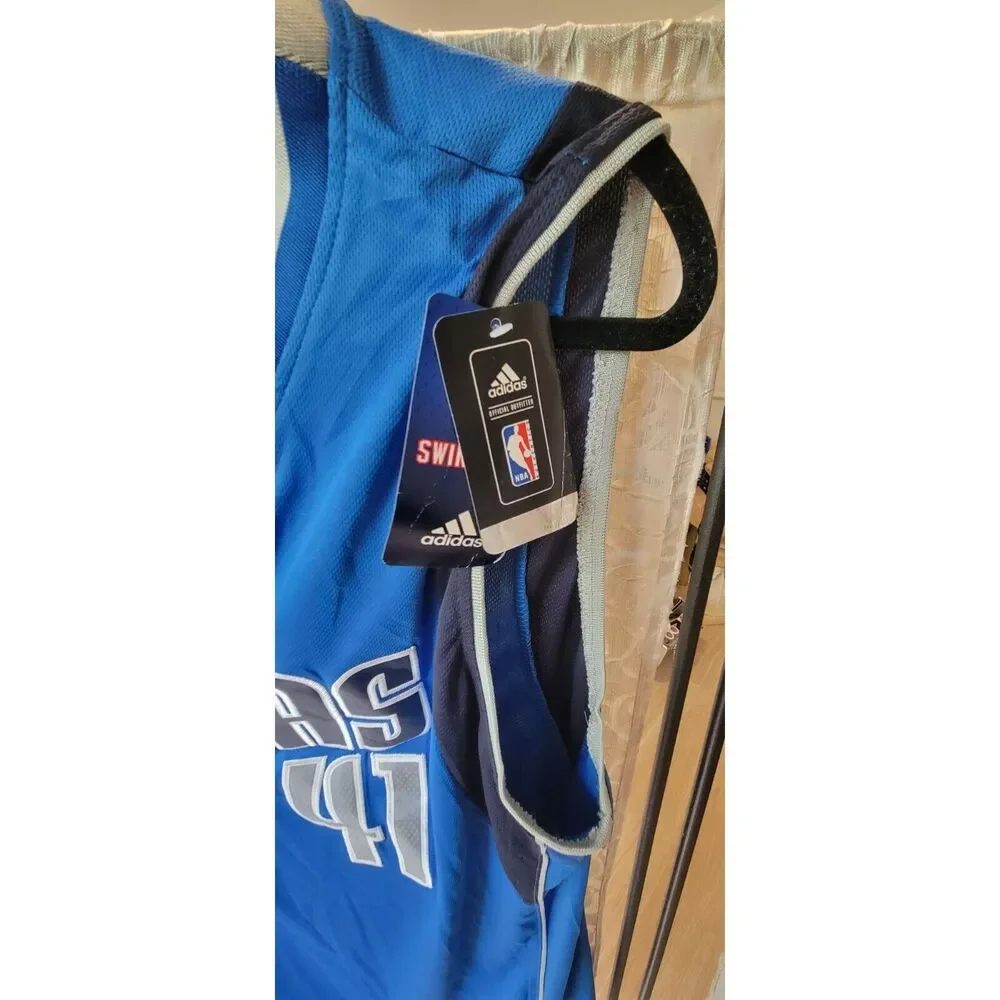 New with tags XL NBA jersey Adidas blue Dallas Mavericks Dirk Nowitzki player 41